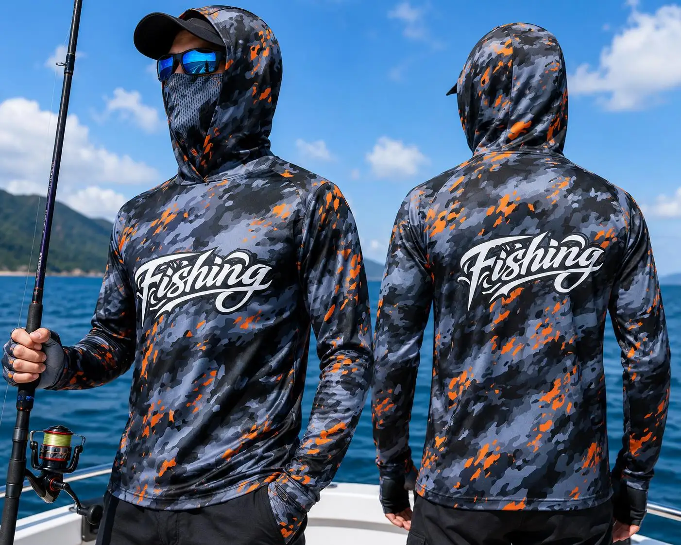 Fishing Shirt Uv Protection - Camisa con capucha para pesca, protección