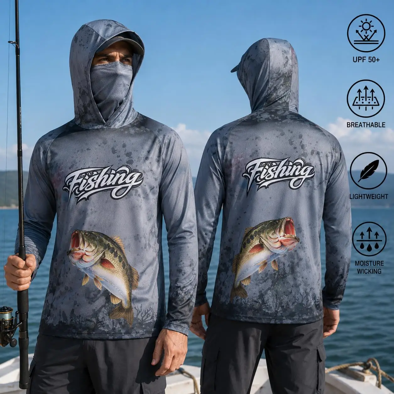 Camisa de pesca con capucha pa - Fishing Mask Sun Protection reseña y precio