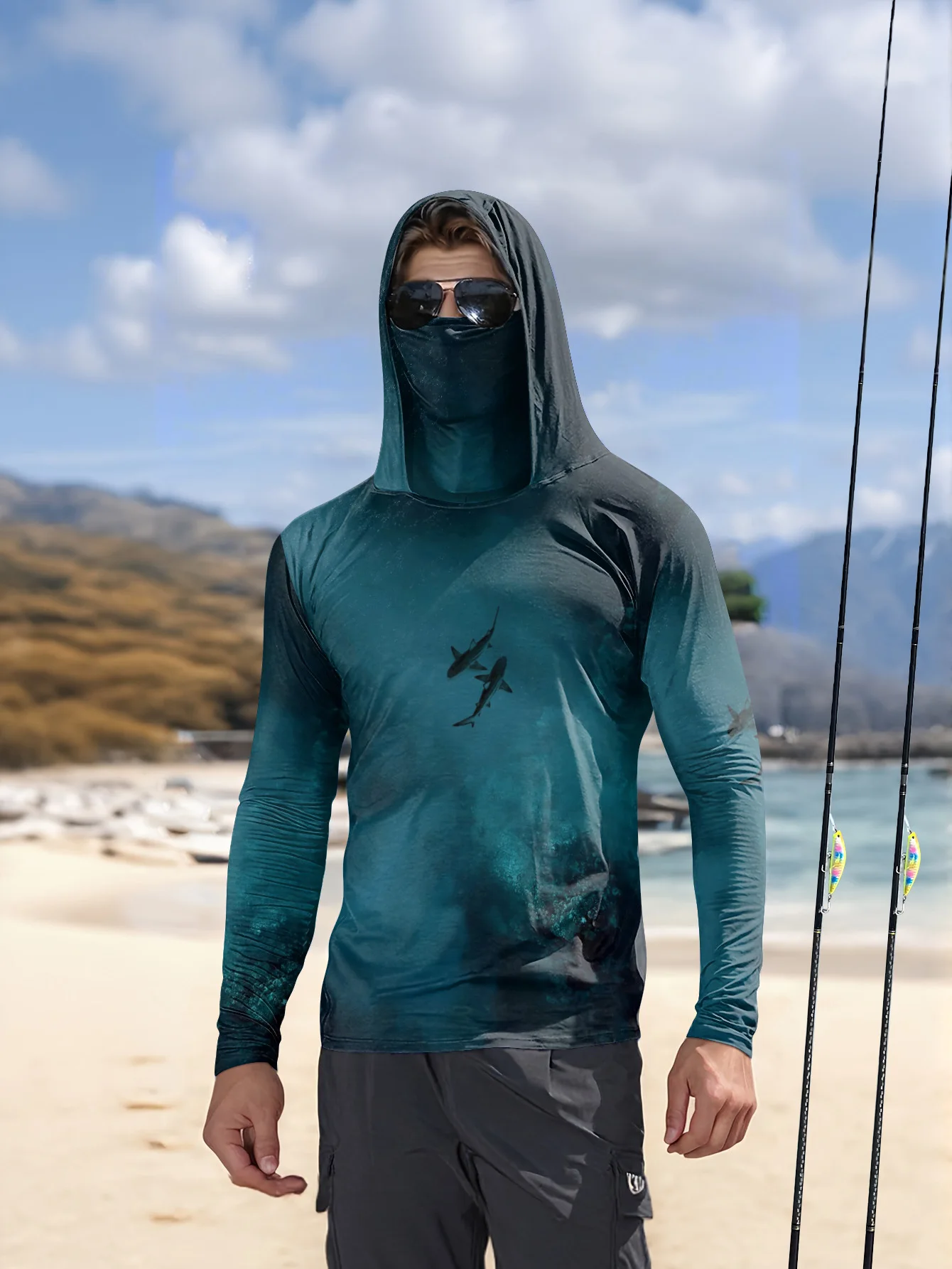 Sudadera con capucha para pesc - Fishing Mask Sun Protection reseña y precio